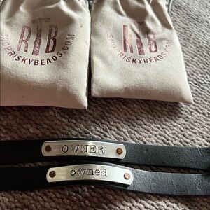 OWNER owned Leather Bracelets With Metal Plate